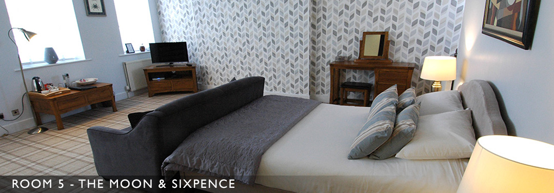 A stylish room at The Moon & Sixpence